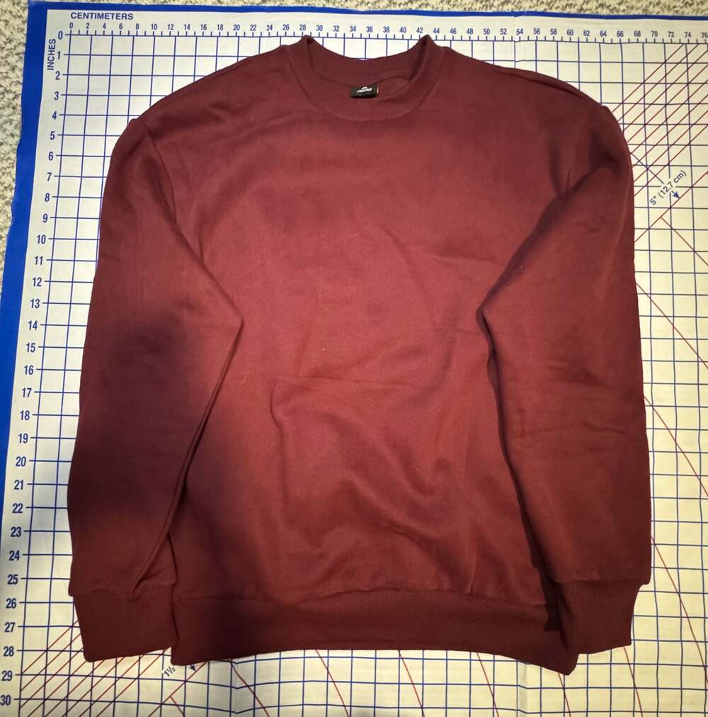 JMIERR Mens Maroon Crewneck Long Sleeve Fleece Pullover Sweatshirt Size M